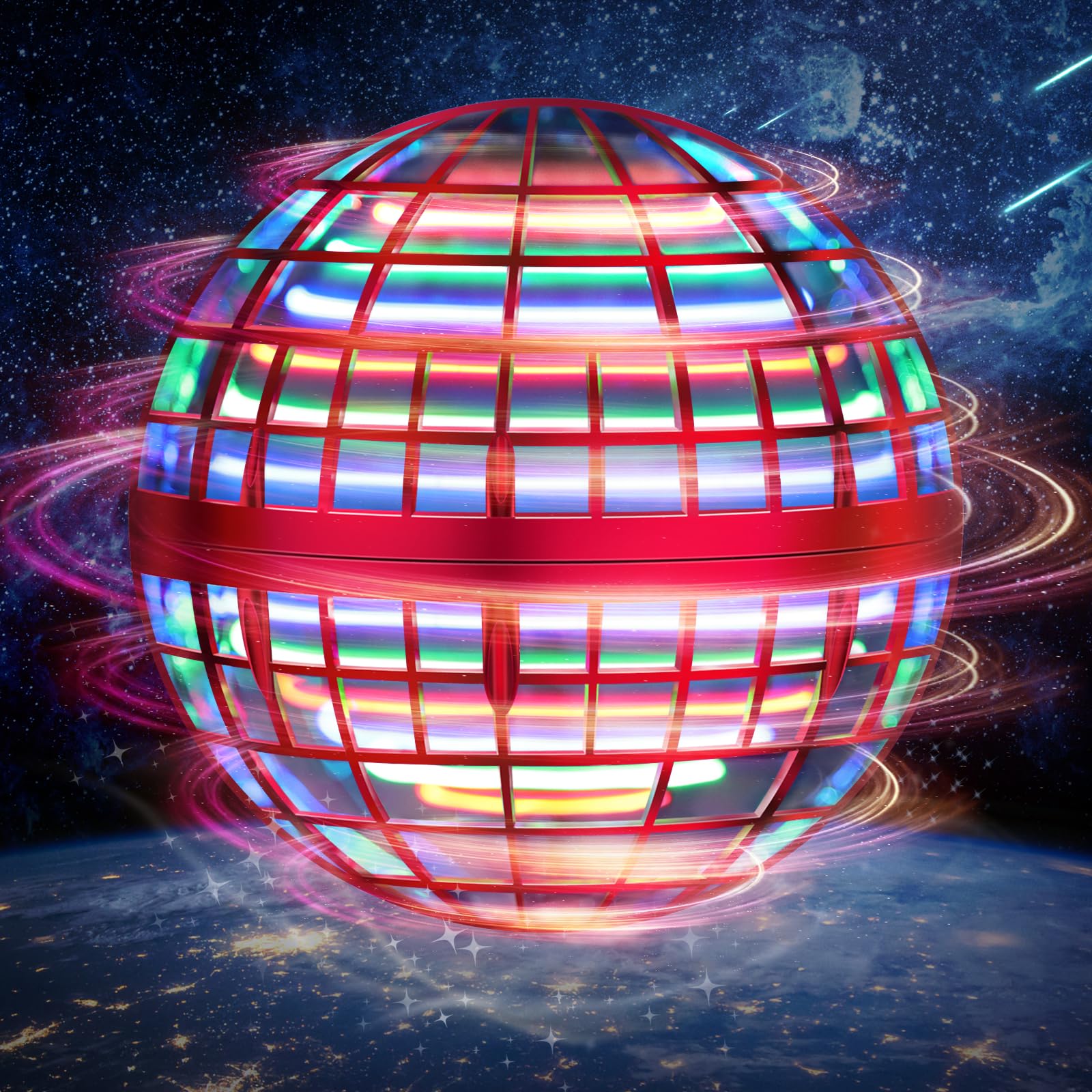 LEMATRIX Flying Orb Ball Toy, Hover Ball Boomerang Fly Fidget Spinner, Cool Toys Gifts for 6 7 8 9 10 11 12+ Years Old boy Girls Teens, Hand Mini Drone Cosmic Globe, Indoor Outdoor Toys(Blue)