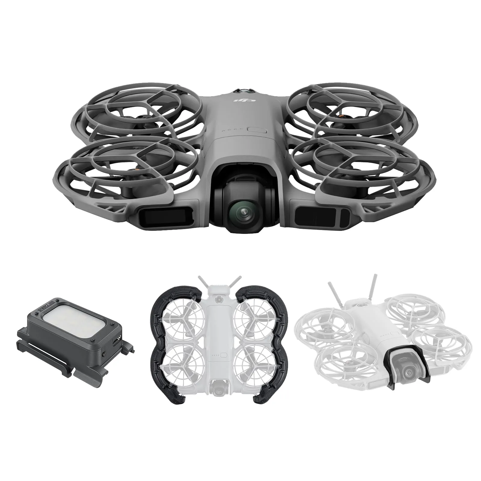 DJI Neo 2 Bundle with Lighted Landing Gear& Propeller Guard& Gimbal Bumper Guard - Lightweight & Foldable 4K Drone With Camera, Palm Takeoff & Landing, Gesture Control, ActiveTrack (Controller-Free)