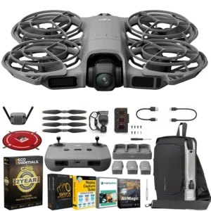 DJI Neo 2 Drone Fly More Combo 4K Camera Bundle with Tech Smart USA Drone Essentials Plus Software Bundle + Deco Gear Drone Landing Pad + Deco Essentials CPS 2 Year Protection Pack + Sling Backpack