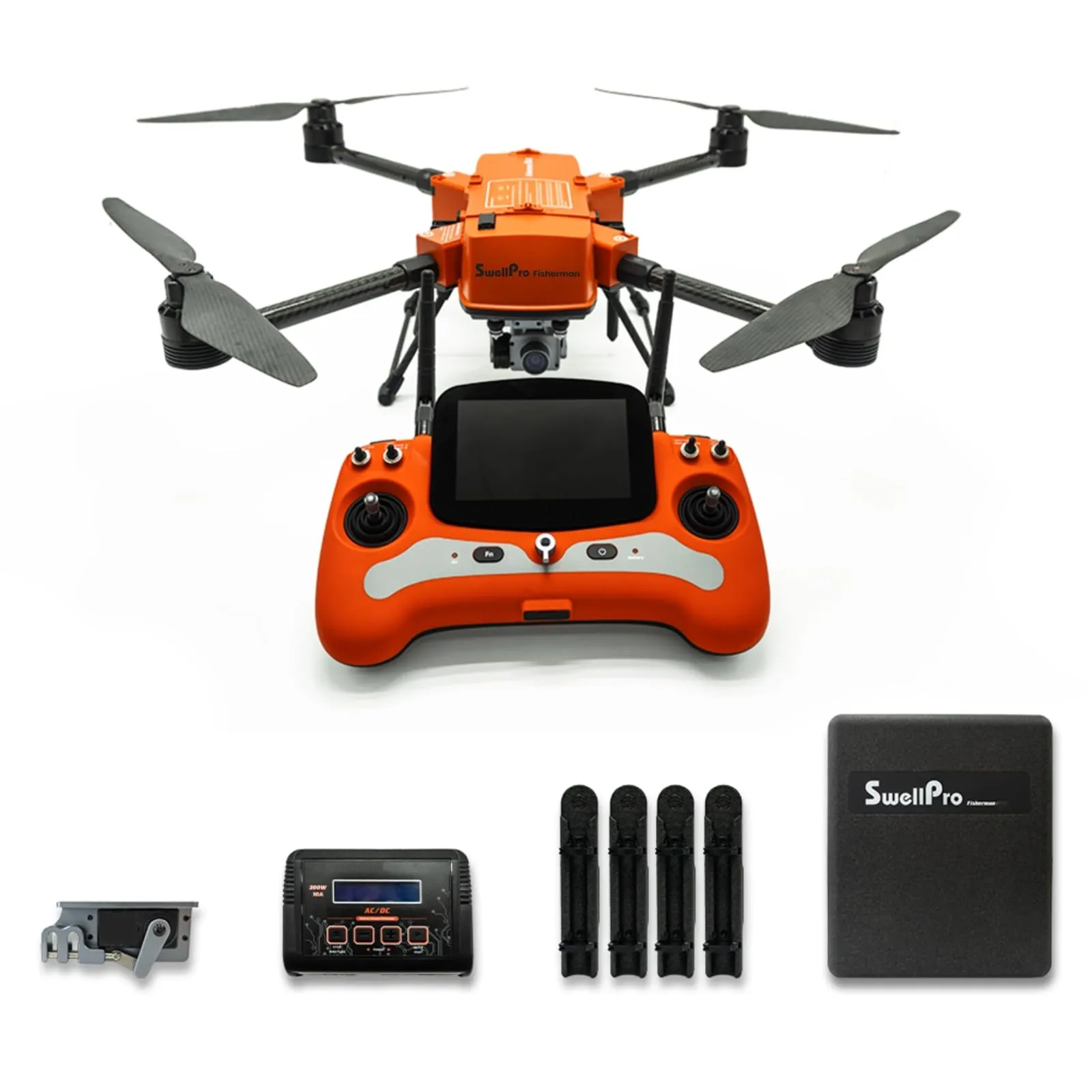 SwellPro FD2 Fisherman MAX Heavy Lift Fishing Drone with Bait Release | 7.0LBS Bait Capacity, 1.5KM Long Casting Range, IP67 Waterproof Foldable Drone with 4K Camera for Adults