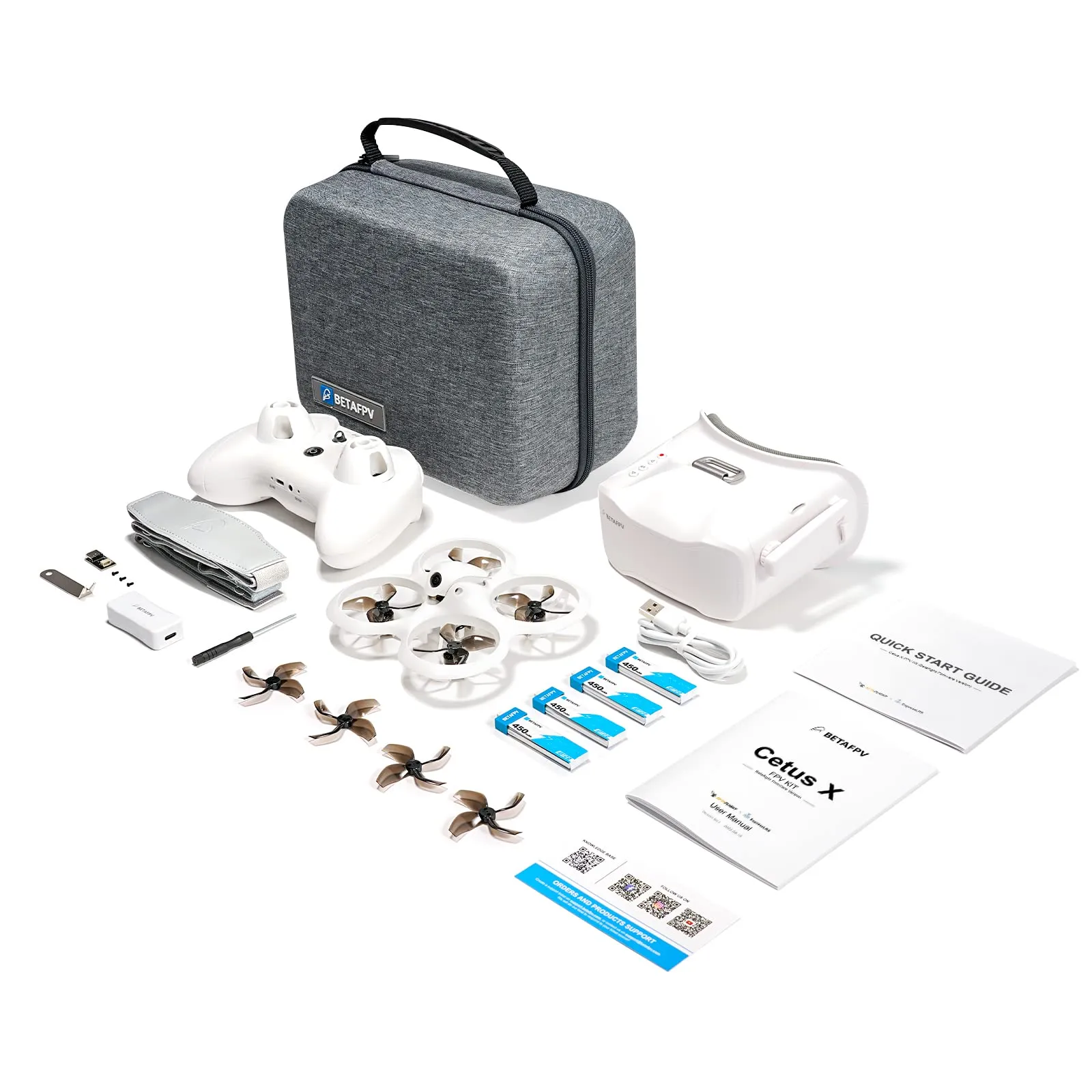BETAFPV Cetus X FPV Kit Betaflight FC DVR Recording Function Ready to Fly | Support FPV Simulator, with LiteRadio 3 VR03 FPV Goggles, BT2.0 550mAh 1S Battery, 2S Power Advanced RTF for Outdoor