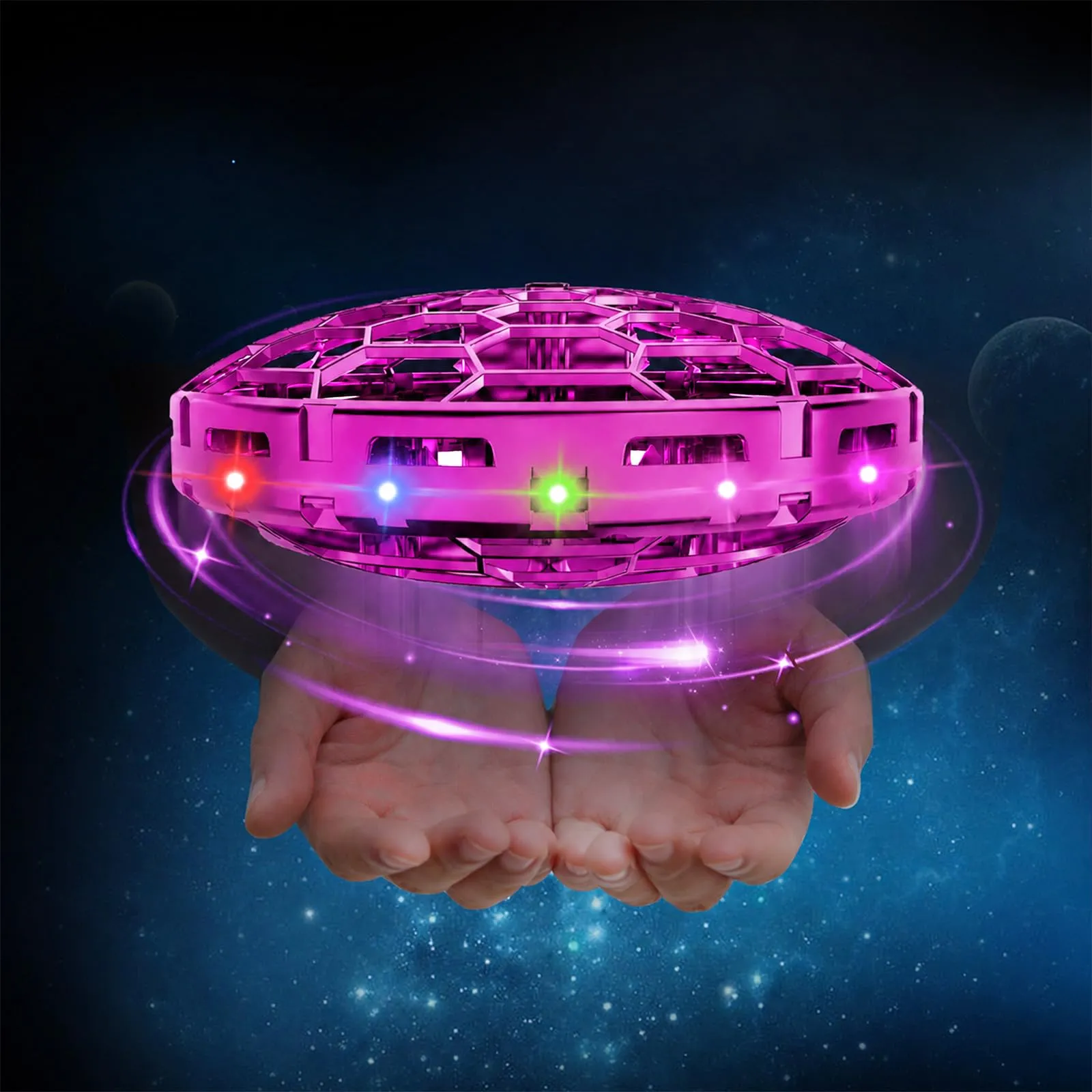 Flying Toy Drone for Kids, 360° Hands Free Motion Sensors Mini Drone with LED Light, Easy Indoor Small UFO Helicopter Toys Flying Ball Drone Cool Toys Gift for 6 7 8 9 10+ Year Old Boys Girls Teens