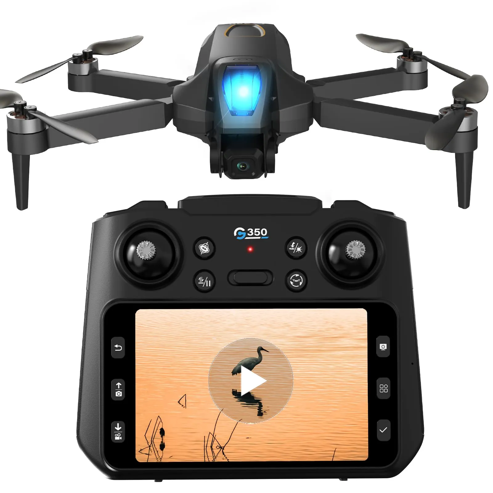 GPS Drone with 1080P Camera for Adults, Drone with 4.5″LCD Screen Remote | RC Drone with 4.5″ LCD Screen Remote, Foldable Quadcopter, Mini Drone for Beginner, Auto Return, Follow Me, Under 249g