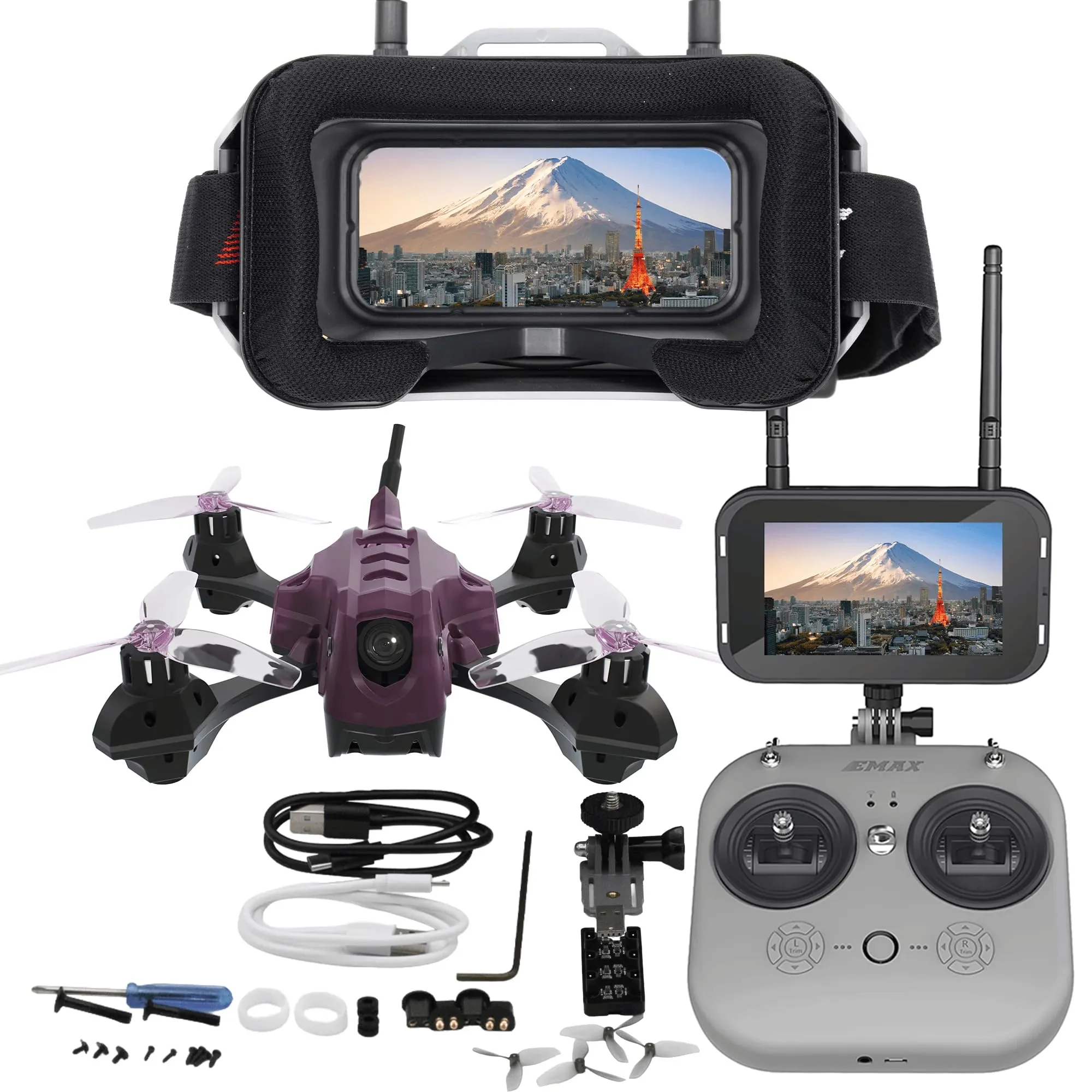 Tinyhawk Lite Adventure RTF Kit Ready to Fly FPV Drone Kit with Goggles and Controller E8 ELRS 1s 65mm Outdoor Quadcopter with Camera Set