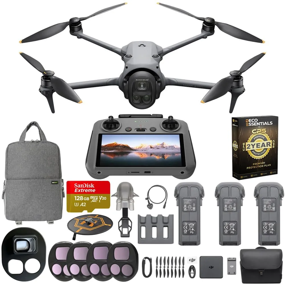 DJI Mavic 4 Pro 512GB Creator Combo with RC Pro 2 Screen Controller Triple-Camera Hasselblad, 100MP, 6K/60fps, 360 Rotating Gimbal Wide-Angle Lens, 4-Pack ND Filter Kit, 3 Batteries, Backpack + 2-Yr Plan
